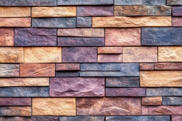 Multi-colored brick wall texture