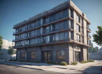 Obraz premium Blueprint style photo effect, digital overlay on architectural design , template, aged