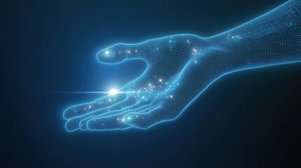Digital Hand Offering Light