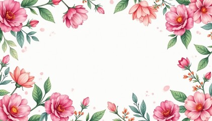 Fototapeta premium Delicate watercolor floral pattern, perfect for spring invitations , floral, soft