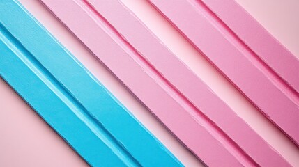 Fototapeta premium Pastel-colored diagonal stripes on a soft pink background