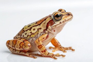 Naklejka premium marbled reed frog isolated on white background