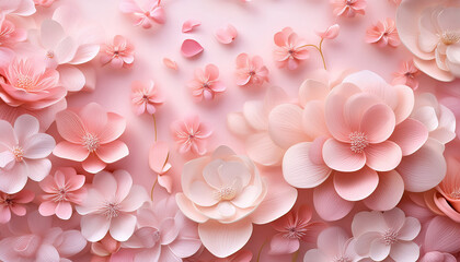Obraz premium pink floral background texture soft pastel colors beautiful flower illustration love of spring romantic wallpaper