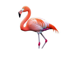 Fototapeta premium A Cartoon Flamingo Standing on One Leg Isolated on Transparent Background