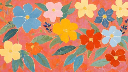 Vibrant Floral Painting Abstract Art Flowers