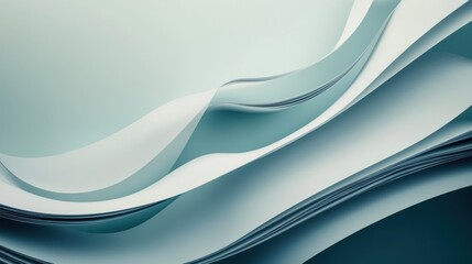 Abstract Teal Paper Waves: A Study in Curvature and Light
