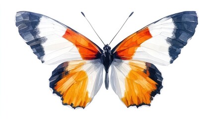 Fototapeta premium Vibrant Butterfly with Contrasting Colored Wings Soaring in Natural Habitat Showcasing the Beauty and Elegance of this Delicate Insect in its Environment