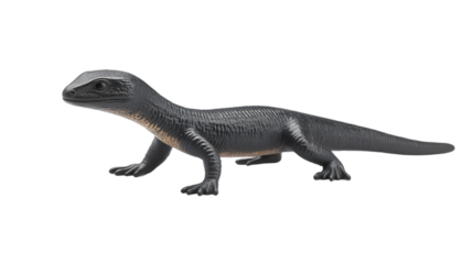Detailed Illustration of a Prehistoric Reptile with Textured Skin and Long Tail for Educational