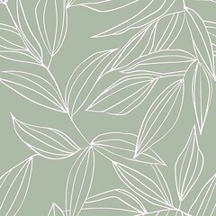 Obraz premium minimalistic leaf pattern in soft pastel tones adds a peaceful, nature inspired atmosphere, making it perfect for backgrounds in wellness or eco friendly designs.