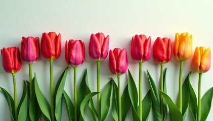 Obraz premium Bold, stylized tulips arranged in square blocks , contemporary, geometric