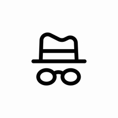hat and glasses icon sign vector