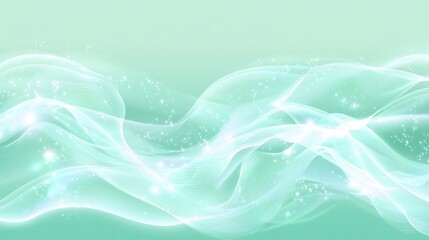 Dreamy ethereal textile flowing soft smooth waves with glowing accents in an abstract modern design on a gentle gradient background