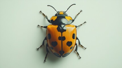 Close up Macro Photography of a Vibrant Dotted Ladybug or Ladybird Beetle Insect  Detailed view of the patterned shell and exoskeleton of this small colorful arthropod in its natural environment