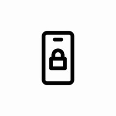 mobile phone screen lock icon sign vector