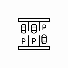 parking layout icon sign vector
