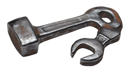 Vintage Rusty Metal Wrench Tool Closeup