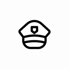 police cap icon sign vector