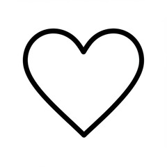 Heart outline vector illustration on white background