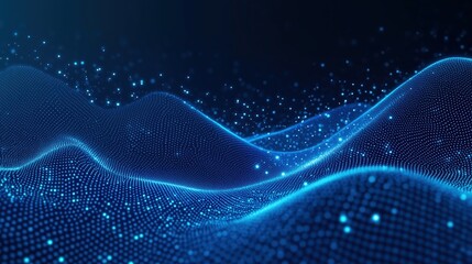 Abstract Blue Data Wave