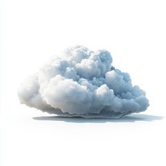 Fluffy cloud formation isolated on white background