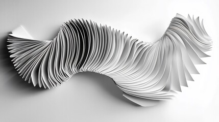 Elegant fractal structure formed paper layers bent into recursive spiral flows resembling modern abstract textile decor original background