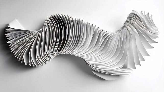 Elegant fractal structure formed paper layers bent into recursive spiral flows resembling modern abstract textile decor original background