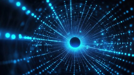 Obraz premium Abstract Blue Digital Tunnel