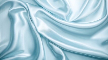 Obraz premium Ethereal texture of flowing silk like folds soft shimmering waves layered gracefully in a minimalistic pattern on a calming blue background