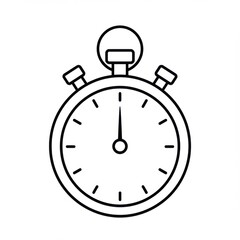 Obraz premium Stopwatch outline drawing illustration on white background