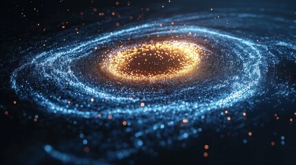 Fototapeta premium Swirling cosmic dust around a bright, golden core