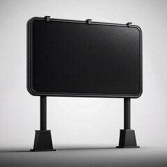 3d render black billboard without banner