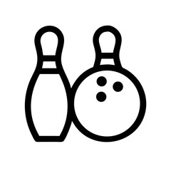 Icon of a bowling ball and pins representing the sport