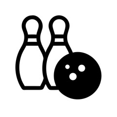 Icon of a bowling ball and pins representing the sport