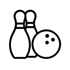 Icon of a bowling ball and pins representing the sport