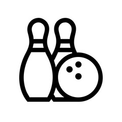 Icon of a bowling ball and pins representing the sport