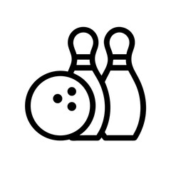 Icon of a bowling ball and pins representing the sport