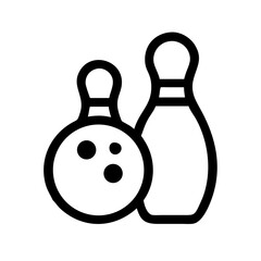 Icon of a bowling ball and pins representing the sport