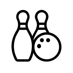 Icon of a bowling ball and pins representing the sport
