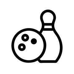 Icon of a bowling ball and pins representing the sport