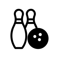 Icon of a bowling ball and pins representing the sport