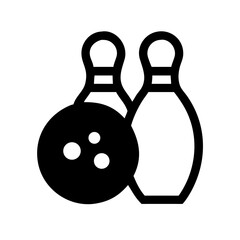 Icon of a bowling ball and pins representing the sport
