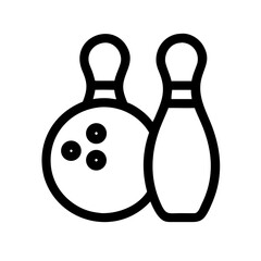 Icon of a bowling ball and pins representing the sport