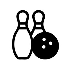 Icon of a bowling ball and pins representing the sport