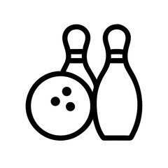 Icon of a bowling ball and pins representing the sport