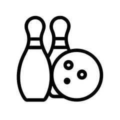Icon of a bowling ball and pins representing the sport