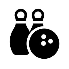 Icon of a bowling ball and pins representing the sport