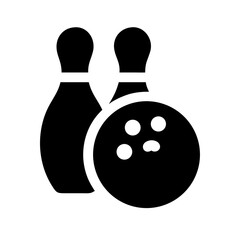 Icon of a bowling ball and pins representing the sport