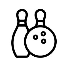Icon of a bowling ball and pins representing the sport