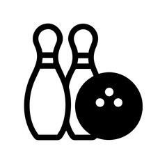Icon of a bowling ball and pins representing the sport
