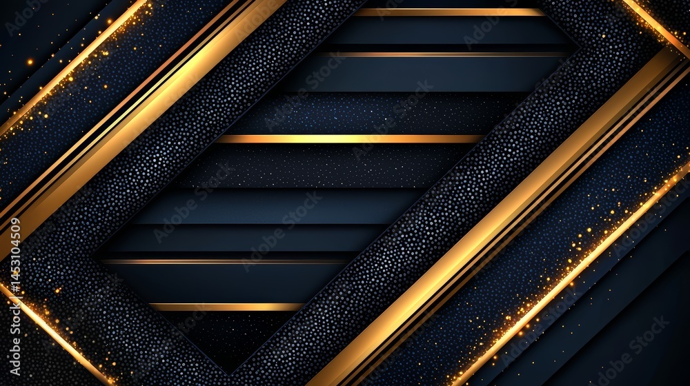 Aufkleber Black and gold background with a gold stripe. The gold stripe is on the left side of the image